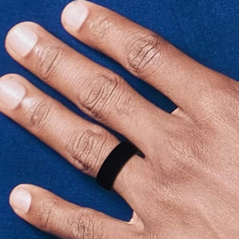 Men's Black Silicone Band Ring