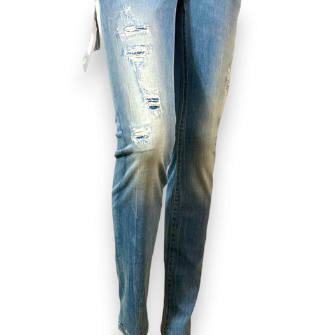 RA-RE Distressed Denim Straight Leg Jeans - Wild Time Fashion