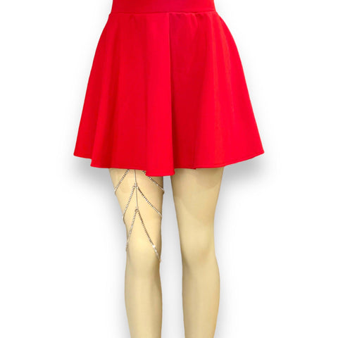 Retro Red Wavy A-line Skirt