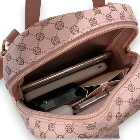 Monogram Mini Backpack Purse Bag - Mini Backpack Purse Bag / Pink / Female - Mini Backpack