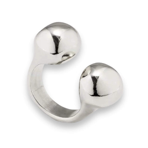 Heavy Metal Silver Cuff Ring -Wild Time Fashion