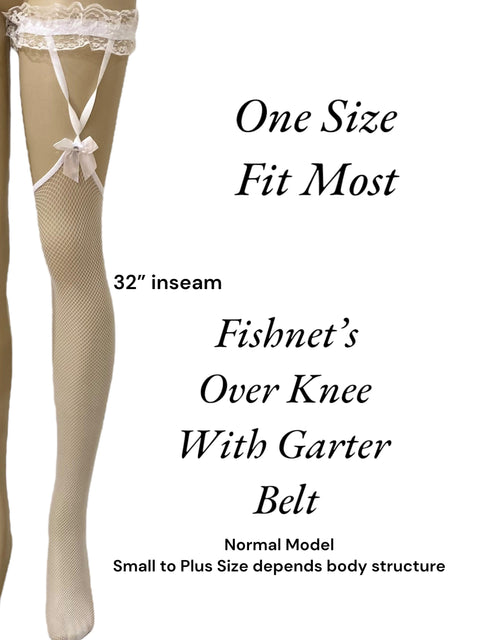 Sassy Ruffle Garter Fishnet Thigh Highs - Wild Time Fashion