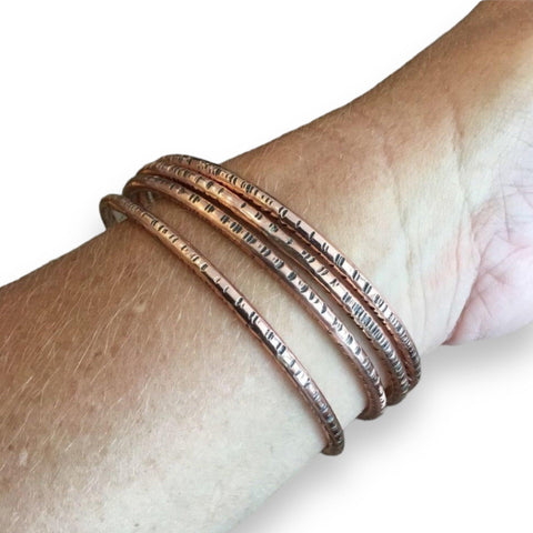 Handcrafted Copper Bangle Bracelets - Wild Time Fashion