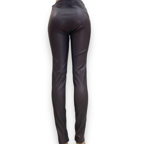 Balenciaga Gray Leather Skinny Pants