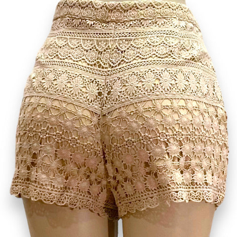 Boho Chic Lace Crochet Panel Shorts