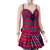 Plus Red Plaid Black Tulle Liner Mini Skirt - Waist 34-Total, Length 15" 1X- Wild Time Fashion