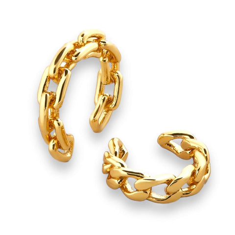 Gold Cuban Chain Ear Cuffs - Wild Time Fashion