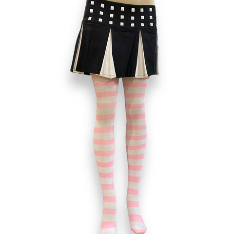 Pink and White Striped Over Knee Thigh-High Socks - One Size- Wild Time Fashion