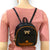 Black Mini Backpack with Brown Design Bag - One Size