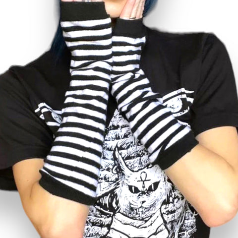 Striped Escape-Proof Fingerless Gloves - Wild Time Fashion