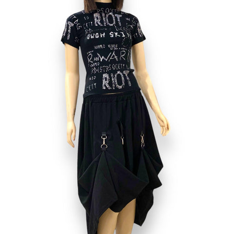 Black A-line Long Skirt - Wild Time Fashion