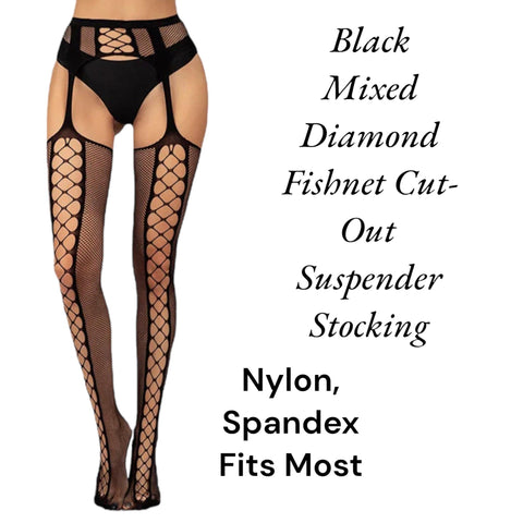 Seductive Black Thigh-High Fishnet Tights - Wild Time Fashion