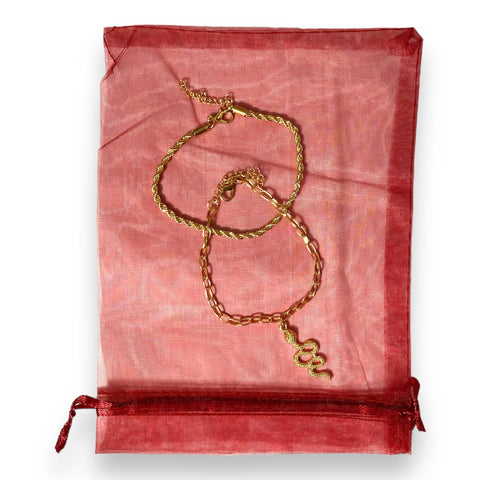 Golden Charming Serpent Anklets Bracelets Set - Wild Time Fashion