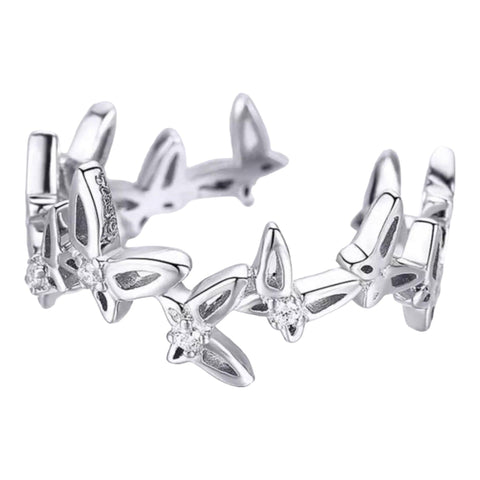 Sterling Silver Dancing Butterfly Ring