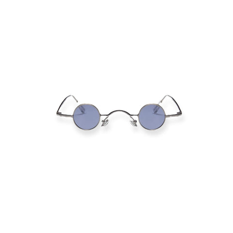 Small Blue Round Lens Metal Sunglasses