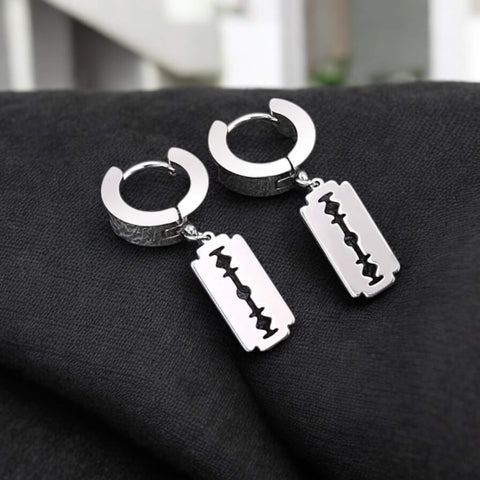 Razor Blade Mini Hoop Earrings