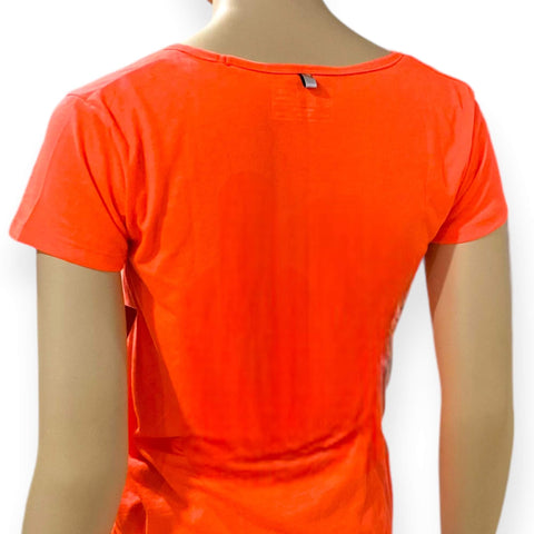 New Balance Orange V-Neck Short Sleeve Athletic Top - Wild Time Fashion