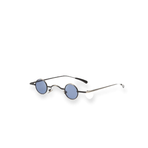 Small Blue Round Lens Metal Sunglasses
