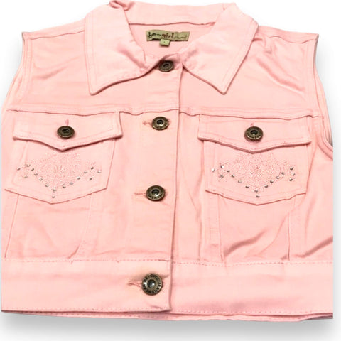 Pink Denim Cropped Jean Jacket - Wild Time Fashion