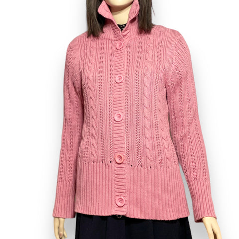 Pink Rose Cardigan Sweater
