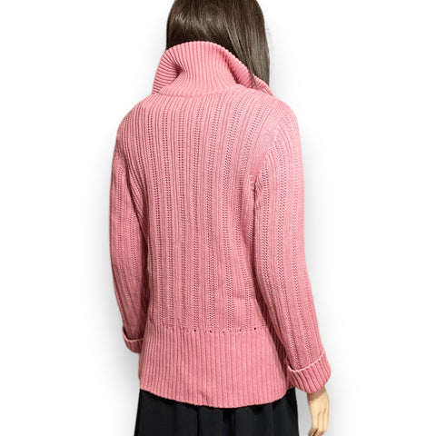 Pink Rose Cardigan Sweater