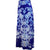 Women's Plus High Waisted Maxi Skirt Blue with White Floral Butterfly Paisley Print A-Line Maxi Skirt -2XL,3XL - Wild Time Fashion