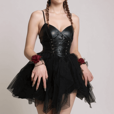  black lace wrist cuffs on model hands