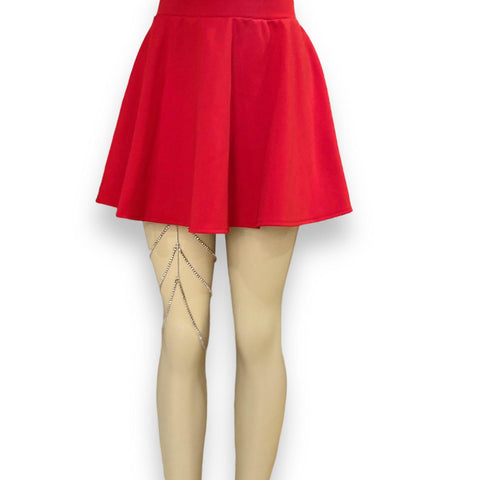 Retro Red Wavy A-line Skirt
