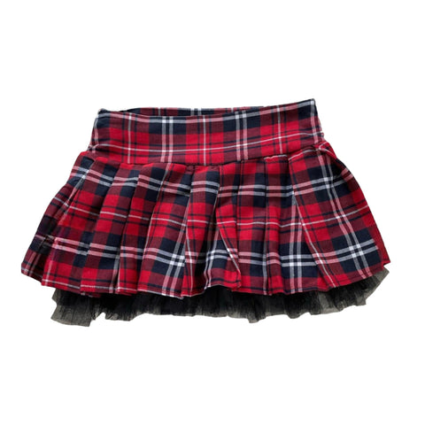 Red Tartan Tulle Mini Skirt- Wild Time Fashion