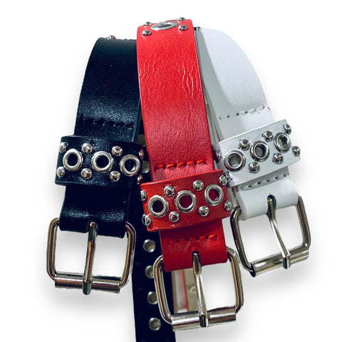 Rocker Studded Grommet Belt- Wild Time Fashion