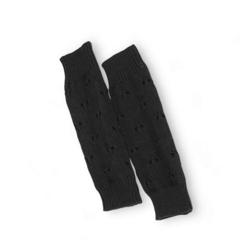 Ripped long arm warmer winter gloves in light brown black or white with distressed knit and thumb holes