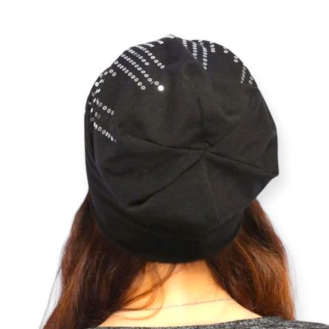 Waterfall Sequins Jersey Beanie Caps - Wild Time Fashion