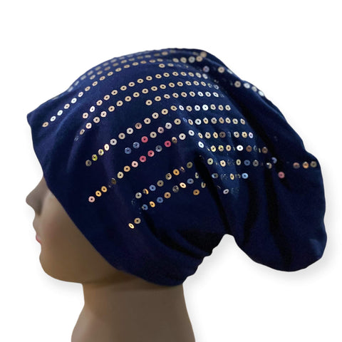 Waterfall Sequins Jersey Beanie Caps - Wild Time Fashion