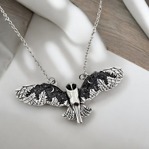 Mystical Full Flight Owl Necklace
