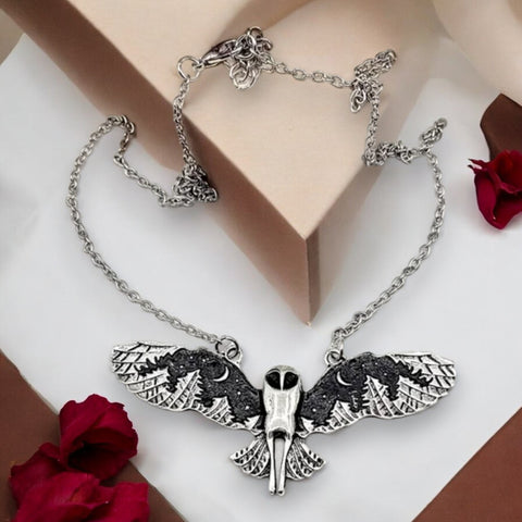 Mystical Full Flight Owl Necklace