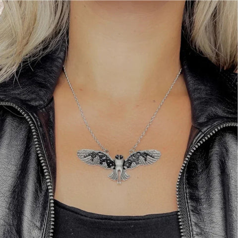 Mystical Full Flight Owl Necklace