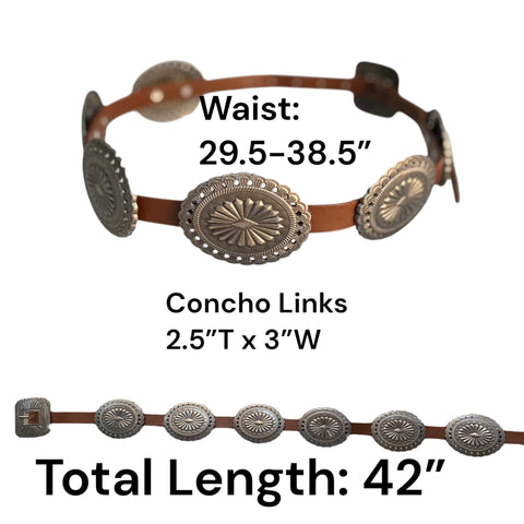 Sample of oval link measurements and design belt
