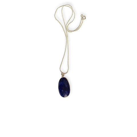 Luxurious Blue Sodalite Silver Necklace - Wild Time Fashion