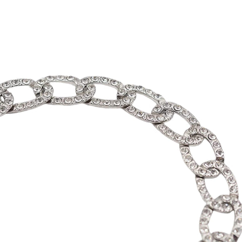 Chunky Cuban Chain Diamond Choker Necklace - Wild Time Fashion