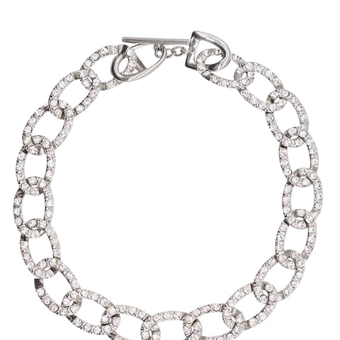 Chunky Cuban Chain Diamond Choker Necklace - Wild Time Fashion