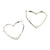 Women's Radiant Silver Hanging Hearts with White Faceted Rhinestones Open Heart Hoop Earrings - 55MM- Wild Time Fashion