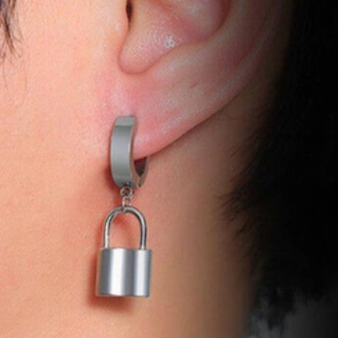 Huggie Hoops Lock Earrings