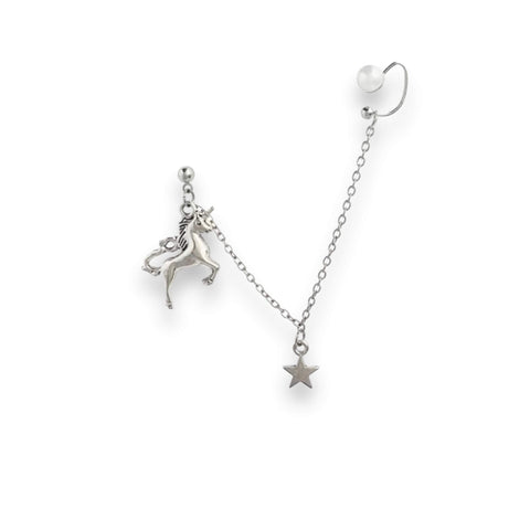 Mystical Unicorn Chain Ear Cuff Earring - Wild Time Fashion