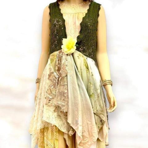 Boho Hippie Crochet Lace Maxi Duster Vest