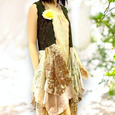 Boho Hippie Crochet Lace Maxi Duster Vest