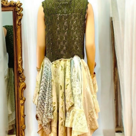 Boho Hippie Crochet Lace Maxi Duster Vest