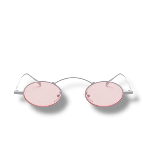 Bold unisex oval sunglasses in alternative punk style for festivals and raves.