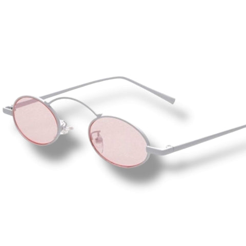 Bold unisex oval sunglasses in alternative punk style for festivals and raves.