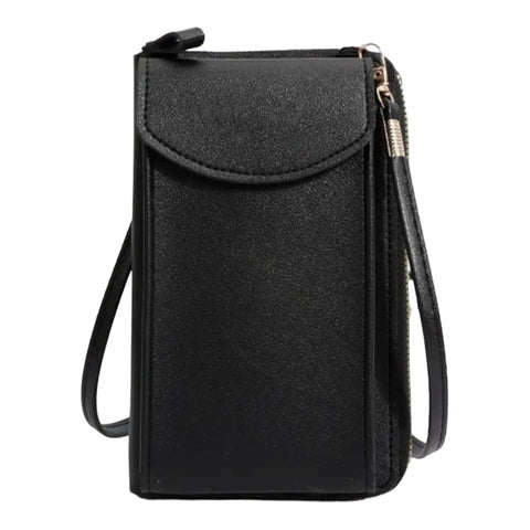 Women's Black Mini Crossbody Wallet Handbag - One Size - Wild Time Fashion