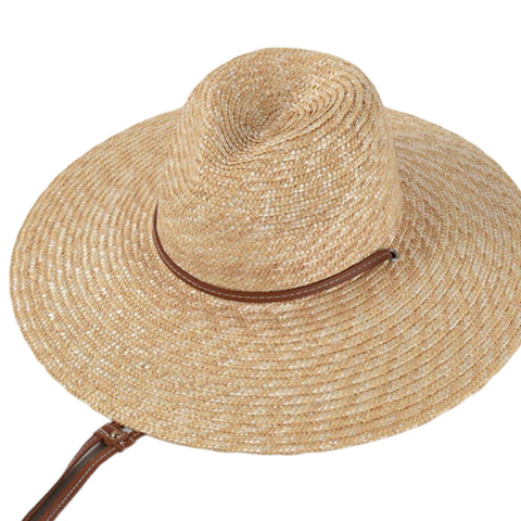 Wide Brim Straw Fedora Hat